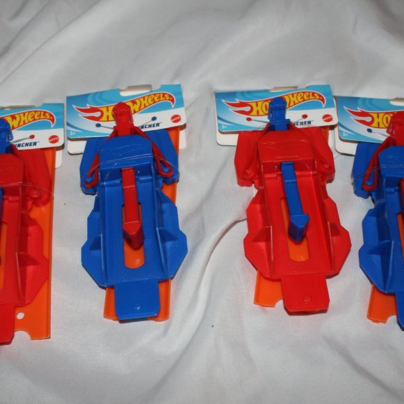 HOT WHEELS Toys Lot Of 4 Hot Wheels Launchers 4 Blue Red All New